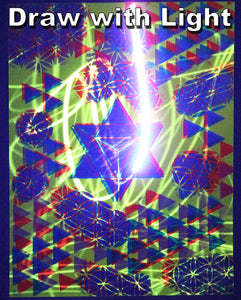 Glow in the Dark Art Print #2 Triangles on triangles 2 SIZES Includes free mini blacklight!!