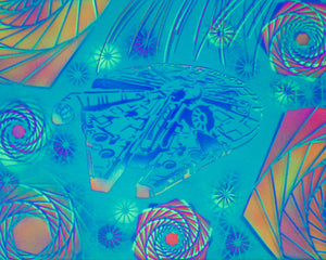 Hyphy Falcon-2 Glow in the Dark Original Canvas 11x14" INCLUDES (2) FREE Purple Laser Pointer w/ Starry Tip