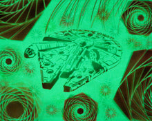 Hyphy Falcon-2 Glow in the Dark Original Canvas 11x14" INCLUDES (2) FREE Purple Laser Pointer w/ Starry Tip