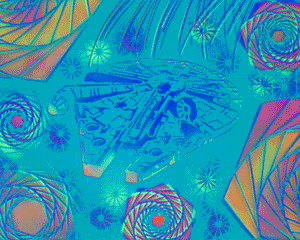 Hyphy Falcon-2 Glow in the Dark Original Canvas 11x14" INCLUDES (2) FREE Purple Laser Pointer w/ Starry Tip