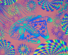 Hyphy Falcon Glow in the Dark Original Canvas 11x14" INCLUDES (2) FREE Purple Laser Pointer w/ Starry Tip
