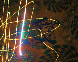 Hyphy Falcon Glow in the Dark Original Canvas 11x14" INCLUDES (2) FREE Purple Laser Pointer w/ Starry Tip