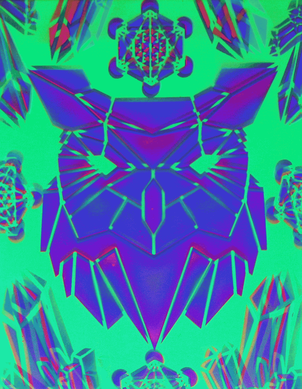 Hyphy Owl Glow in the Dark Original Canvas 11x14