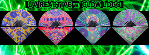 Matching Set UV REACTIVE BLUE Bandana/Clack Fan SAVE $10 includes (2) Free Black Lights