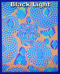 Glow in the Dark Art Print #4 Diamond Sugar Skull 2 SIZES Includes free mini blacklight!!