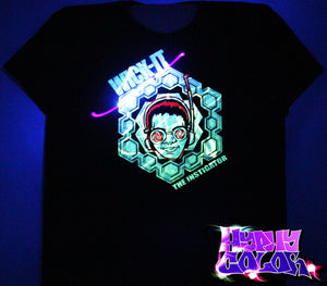 Wick-It The Instigator Official Hyphy Color Tshirt Black includes FREE LED MINI BLACK LIGHT