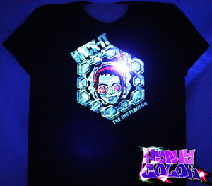 Wick-It The Instigator Official Hyphy Color Tshirt Black includes FREE LED MINI BLACK LIGHT