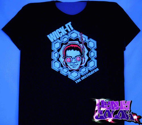 Wick-It The Instigator Official Hyphy Color Tshirt Black includes FREE LED MINI BLACK LIGHT