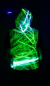 Glow in the Dark Hooded Vests w/FUR MADE TO ORDER