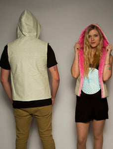 Glow in the Dark Hooded Vests w/FUR MADE TO ORDER