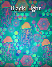 Mega-Hyphy Jelly Fish BlueGlow/Pink/Yellow 48"x 36" Over sized painting includes FREE SOUND ACTIVATED Laser Projector!