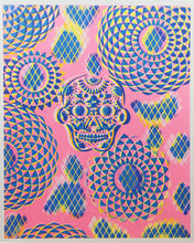 Glow in the Dark Art Print #4 Diamond Sugar Skull 2 SIZES Includes free mini blacklight!!