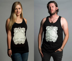 Totemical Glow in the Dark Unisex Tanks Black includes FREE MINI BLACK LIGHT